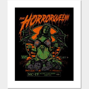 HORRORQUEENN (orange green grey) Posters and Art
